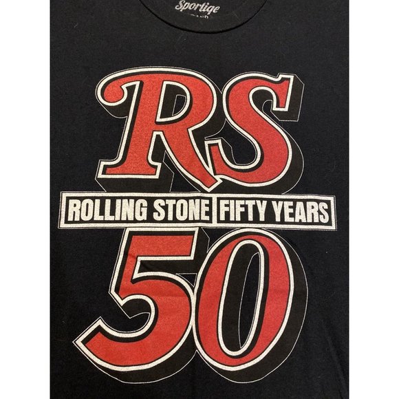 Rolling Stones Graphic Band T Shirt Fifty Years Black Red Size Medium - Picture 3 of 7